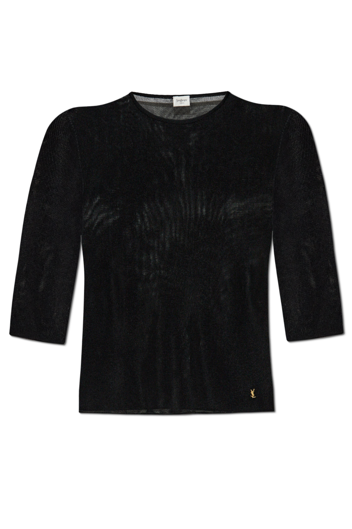 Tシャツ・カットソー SAINT LAURENT Black Sequins Top Men Sequin Top Shimmer Glitter Loose T Shirt Short Sleeve
